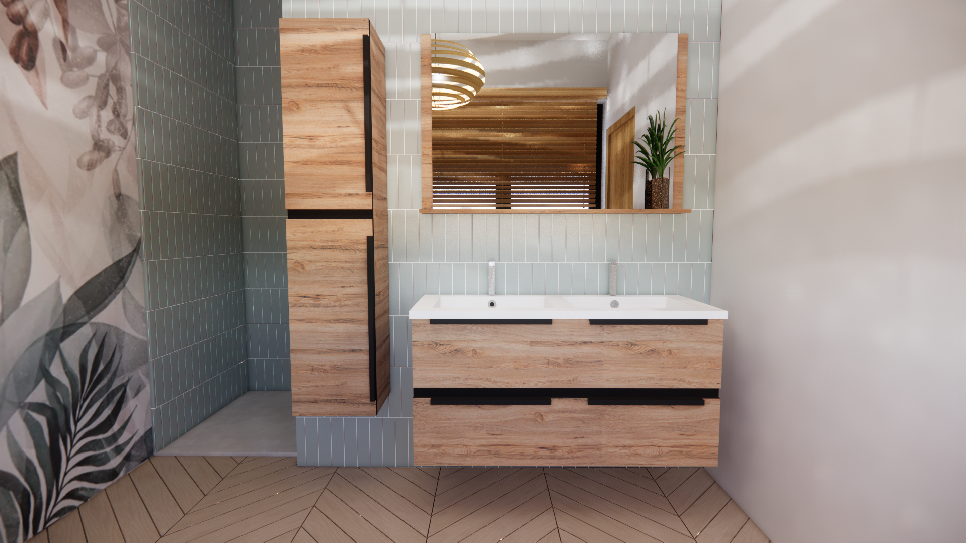 Épure Végétale — suite parentale chambre + salle de douche, vue 2