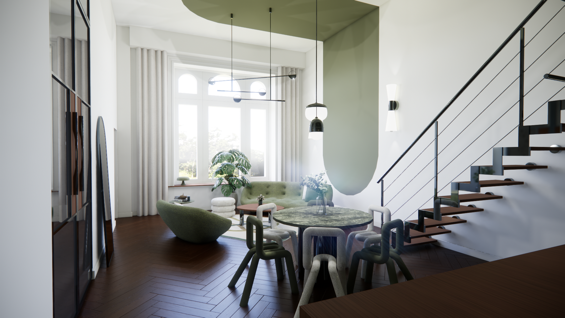 Appartement Monochrome — appartement réhabilitation maison de ville, vue 7