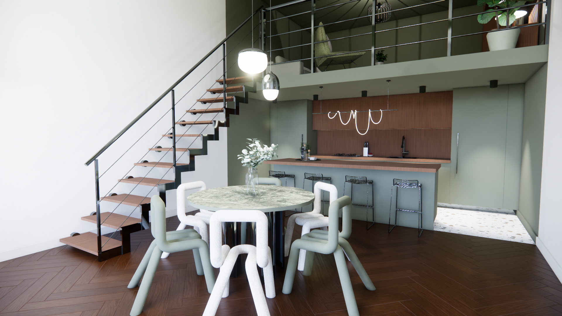 Appartement Monochrome — appartement réhabilitation maison de ville, vue 9
